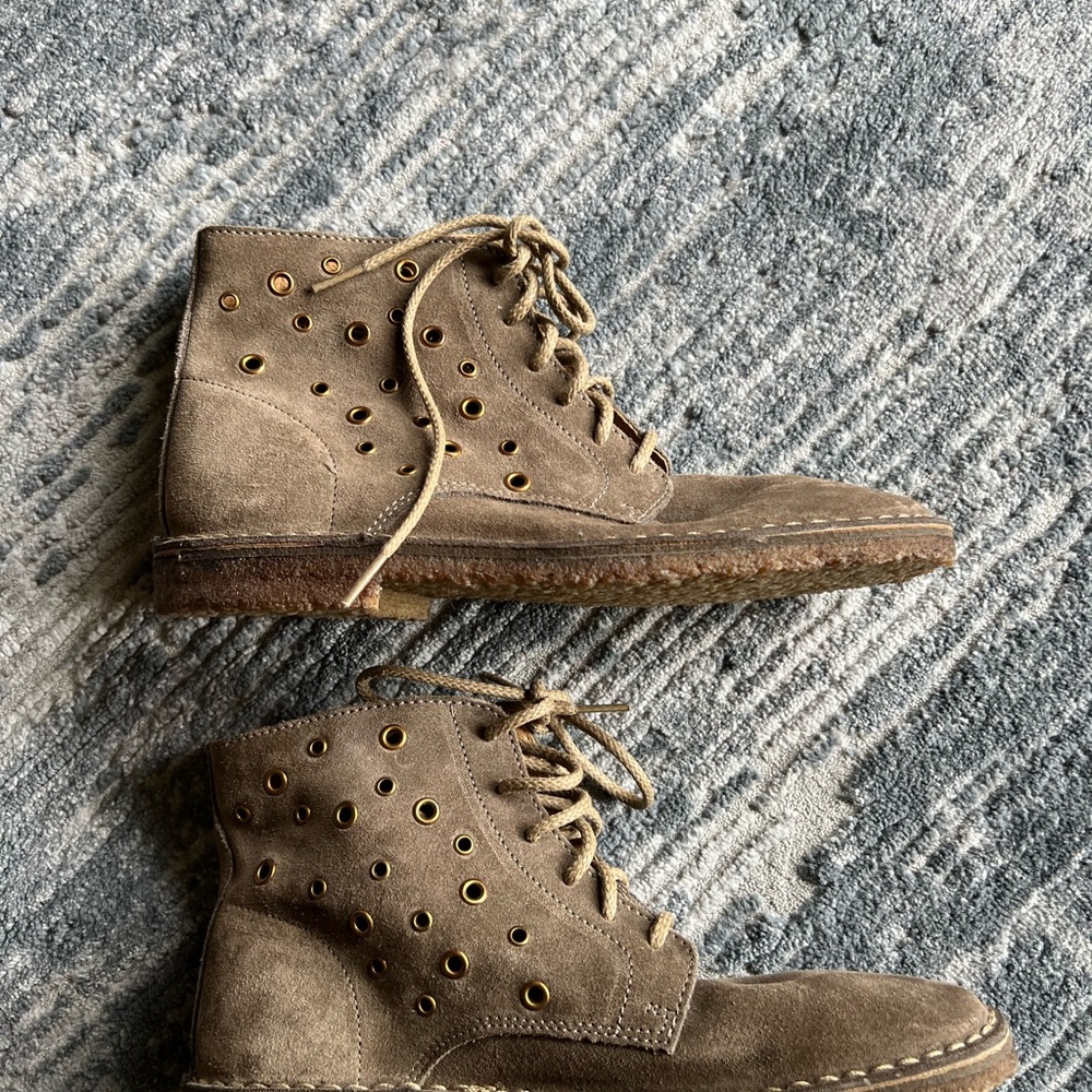 J Crew Desert Boot Womens 8.5 Brown Suede Lace Up Crepe Sole Made In Italy - Picture 5 of 9
